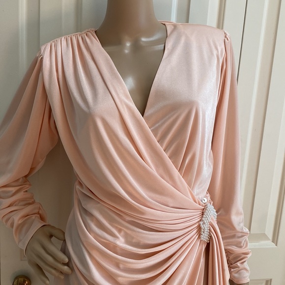 Betsy & Adam Vintage Pink Wrap Dress size Small - Picture 2 of 12